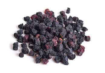 Wall Mural - Dried bunch of blueberries isolated on white background