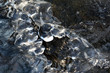 lód na rzece z bliska, zima