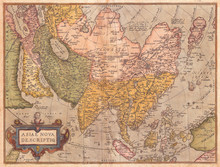 1570, Ortelius Map Of Asia, First Edition, Abraham Ortelius, Also Orthellius, 1527 – 1598, Flemish, Netherlandish Cartographer And Geographer