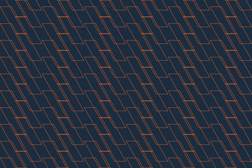 Wall Mural - abstract background pattern made with thin lines forming parallelogram shapes in orange and dark blu