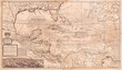 1732, Herman Moll Map of the West Indies, Florida, Mexico, and the Caribbean