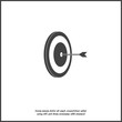 © oksanaoo - Vector image of target pierced arrow. Flat vector illustration dart icon on white isolated background.