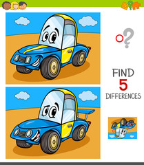 Sticker - differences game with funny car