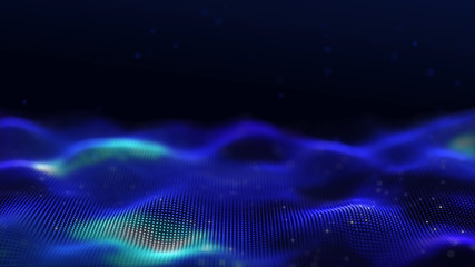 Wall Mural - 3d abstract digital technology background. futuristic sci-fi user interface concept with gradient do