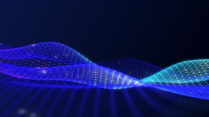 Wall Mural - 3d abstract digital technology background. futuristic sci-fi user interface concept with gradient do