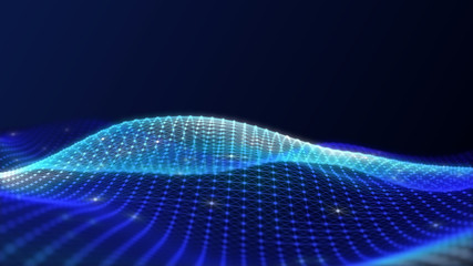 Wall Mural - 3d abstract digital technology background. futuristic sci-fi user interface concept with gradient do