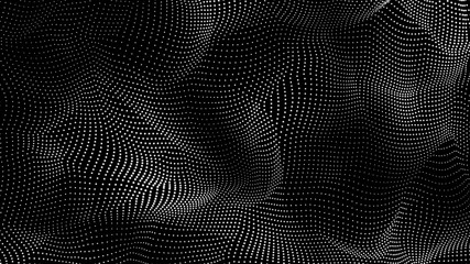 Music abstract background. Interweaving of atomic particles in space. Network connection structure. Big data digital background.3d rendering.