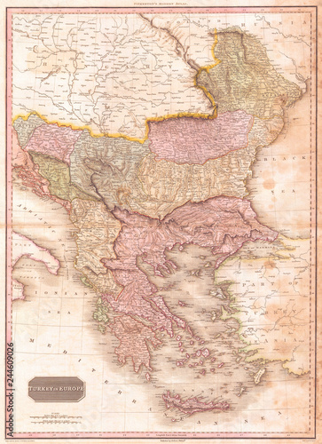 1818 Pinkerton Map Of Turkey In Europe Greece Andamp The