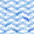 Watercolor blue background with curved wavy stripes. Geometric seamless pattern