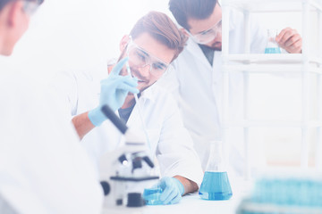 Wall Mural - background image science team in the lab