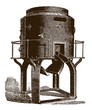 © M - Historical cupola furnace for melting iron, after engraving from 19th century