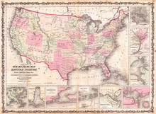 1862, Johnson Military Map Of The United States, Civil War