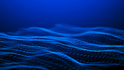 Aufkleber - Network connection dots and lines. Technology background. Plexus. Big data background. 3d rendering.