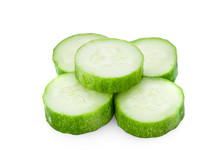 Slices Of Cucumber Isolated On White Background