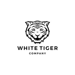 Wall Mural - white tiger logo vector icon illustration