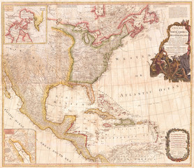  1794, Pownell Wall Map of North America and the West Indies