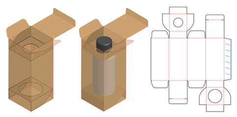 Box packaging die cut template design. 3d mock-up