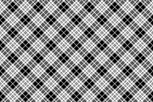 Blackberry Clan Tartan Diagonal Black White Seamless Fabric Texture