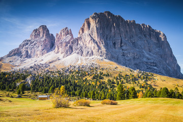 Wall Mural - Autumn colors in Funes Valley, Bolzano province, South Tyrol, Italy