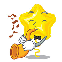 Sticker - With trumpet star balloon in the cartoon shape