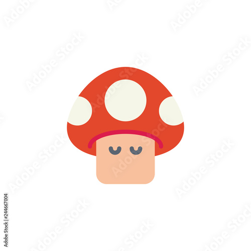Photo  Arcade game mushroom flat icon, vector sign, colorful pictogram isolated on white