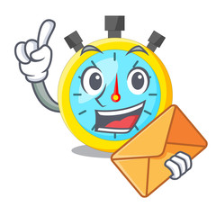 Sticker - With envelope isolated stopwatch with in the character