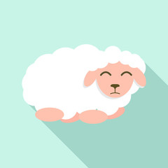 Sticker - Sad sheep icon. Flat illustration of sad sheep vector icon for web design