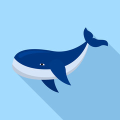 Wall Mural - Arctic whale icon. Flat illustration of arctic whale vector icon for web design