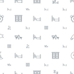 Wall Mural - night icons pattern seamless white background