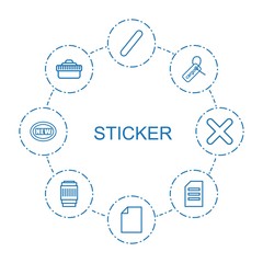 Wall Mural - 8 sticker icons