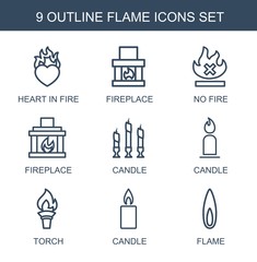 Wall Mural - flame icons