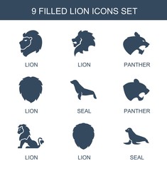 Canvas Print - 9 lion icons