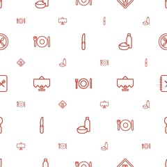 Sticker - dining icons pattern seamless white background