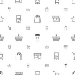 Wall Mural - supermarket icons pattern seamless white background