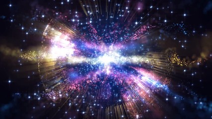 4k abstract motion background shining particles stars magic dust and light waves flow in space formi