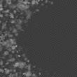 © artifex.orlova - Realistic falling Christmas decoration snowflakes effect isolated on transparent background. Falling snow pattern. Magic white snowfall. EPS 10