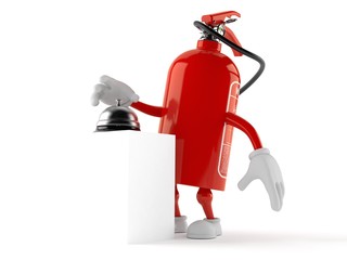 Poster - Fire extinguisher character with hotel bell