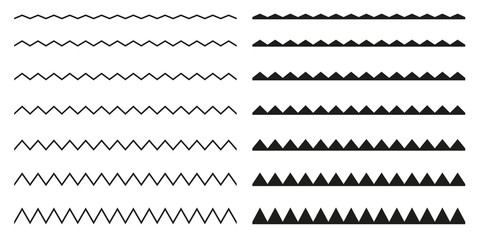 Wall Mural - set of seamless borders zigzag. graphic design elements.