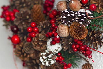 Wall Mural - Christmas ornaments made with natural materials