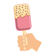 Wall Mural - hand with ice cream popsicle