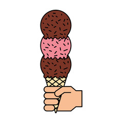 Sticker - hand with scoops in cone