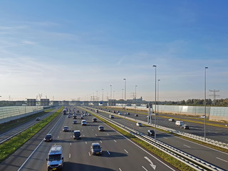 Highway A1 near Amsterdam in the Netherlands