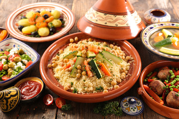 Canvas Print - arabic food assortment
