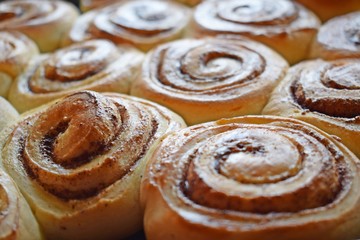 Wall Mural - Delicious cinnamon rolls.Dessert for tea.