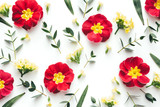 Fototapeta Sypialnia - Floral Pattern Made Of Red And Yellow Flowers