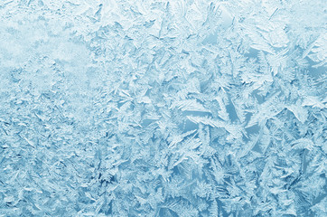 Wall Mural - Abstract frosty pattern on glass, background texture