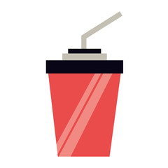 Wall Mural - red paper cup soda with straw