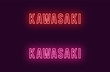 Neon name of Kawasaki city in Japan. Vector text