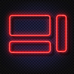 Wall Mural - neon light banners set. vector neon light frame sign. realistic glowing red neon frames isolated on 