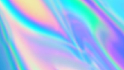 Wall Mural - loop of holographic texture with neon and pastel gradient colors.